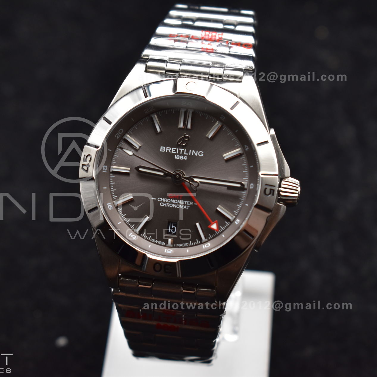 Breitling BLS Factory Chronomat Automatic 1:1 Best Edition GMT 40mm Grey Dial on SS Bracelet A2836